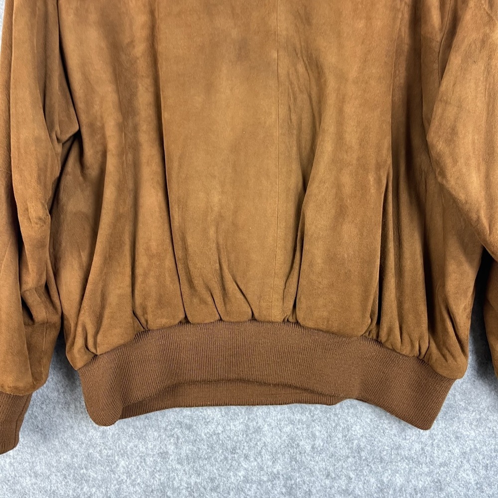 VTG Ralph Lauren Suede Leather Pullover‎ Womens 12 Brown Quiet Luxury 80s 90s - Picture 11 of 16